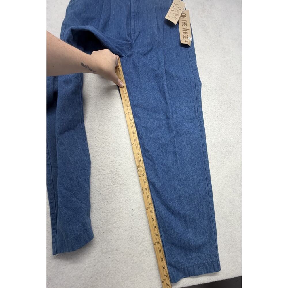 Vintage 90s On The Verge Naturally Texas Denim Pants 14 Pleated High Waist USA - Picture 6 of 9